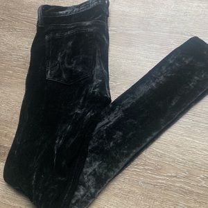 AG Adriano Goldschmied Legging Super Skinny Black Velvet Size 25R
